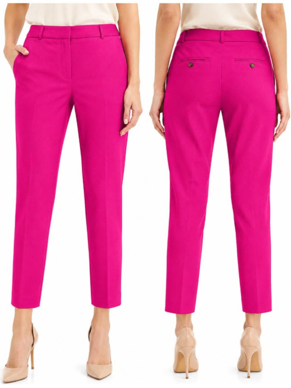 Banana Republic Avery Pink Wool Ankle Pants Size 6